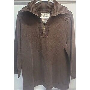 Vtg Ralph Lauren‎ Quarter Zip Brown Knit Sweater XL Lauren Jeans